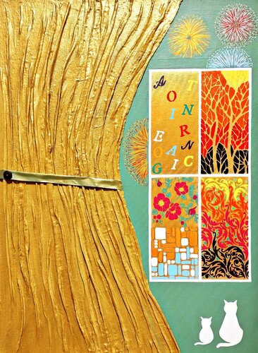 Finestra sui sogni – Quadro astratto materico con oro, arte contemporanea 55x75 de ANTONINO GERACI, Pintura a la venta en Singulart