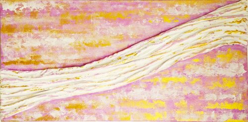 Flusso interiore-quadro astratto contemporaneo arte materica dipinto moderno rosa oro by ANTONINO GERACI, 회화 for Sale on Singulart