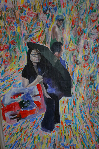 Sunnypark bus stop di ARTHUR DE LAFORCADE, Pittura in vendita su Singulart