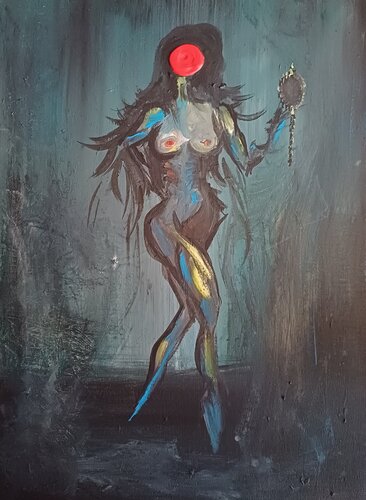 the Woman whit the  mirror de Zoran Baresic, Pintura a la venta en Singulart