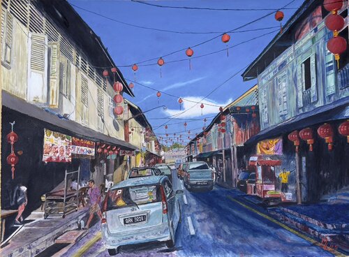 Century-Old Cowboy Town #1 by Ah Min Leong, Painting for Sale on Singulart