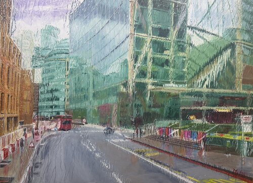 Haggerston Rain-streaked View by Ah Min Leong, Painting for Sale on Singulart