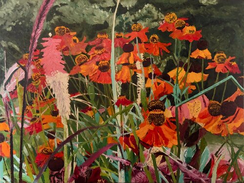 Echinaceas by Ah Min Leong, Painting for Sale on Singulart