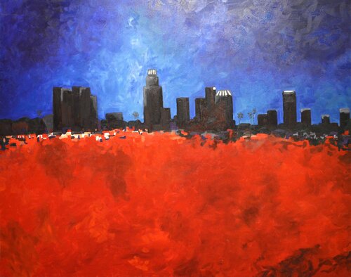 Los Angeles Skyline von Jorge Moran, Malerei kaufen auf Singulart