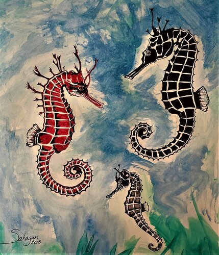 Seahorse Family von Jorge Moran, Malerei kaufen auf Singulart