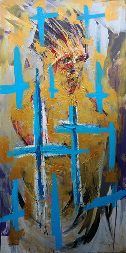 Hereje entre cruces by Ian Mont, Painting for Sale on Singulart