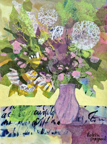 Flowers In Vase von Violetta Borigard, Malerei kaufen auf Singulart