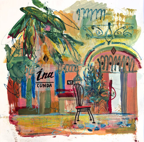 Hotel on the island di Violetta Borigard, Pittura in vendita su Singulart