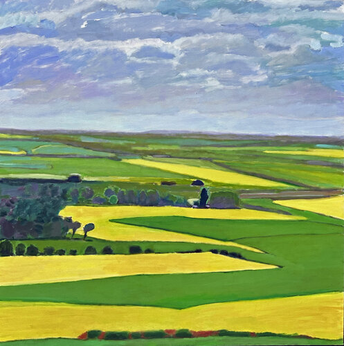 Fields in Yellow and Green von Jane Mcnichol, Malerei kaufen auf Singulart