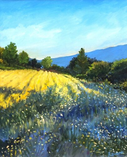 Field of Immortelle par Suzana Pirtovšek, Peinture en vente sur Singulart