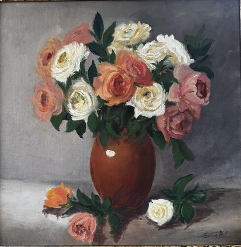 Elegance in orange van Suzana Pirtovšek, Schilderij te koop op Singulart