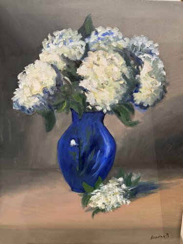 White hidrageas von Suzana Pirtovšek, Malerei kaufen auf Singulart