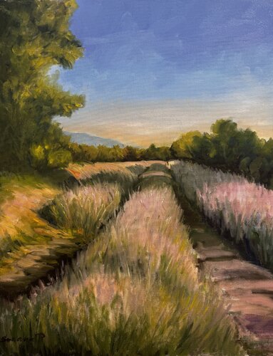 Fields of Purple Dreams van Suzana Pirtovšek, Schilderij te koop op Singulart