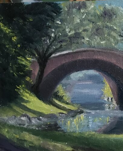 Romantic bridge van Suzana Pirtovšek, Schilderij te koop op Singulart