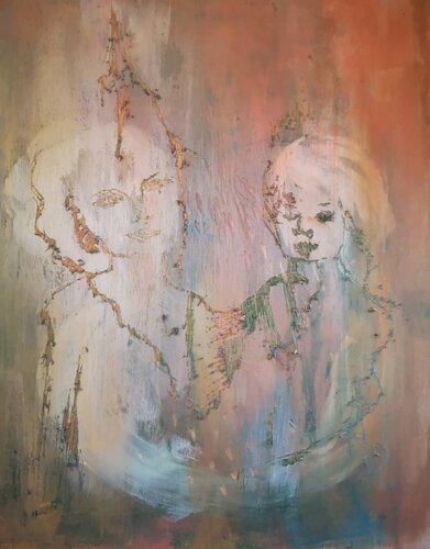 Mére et enfant by Abricodéal ÃŽles, Painting for Sale on Singulart