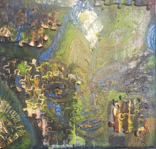 Puzzle à cache-cache von Abricodéal ÃŽles, Malerei kaufen auf Singulart