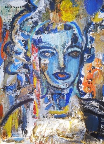 La passagère bleue par Abricodéal ÃŽles, Peinture en vente sur Singulart