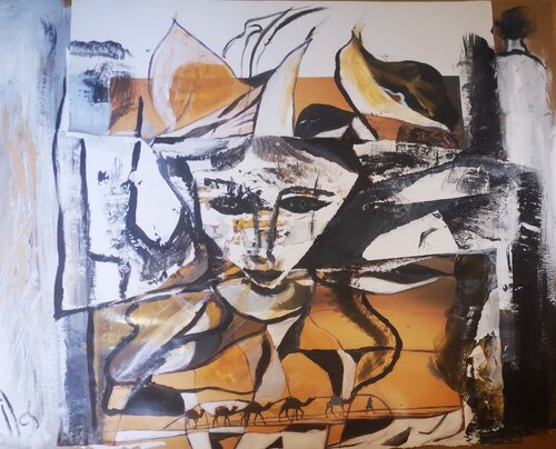 La passagère du désert di Abricodéal ÃŽles, Pittura in vendita su Singulart