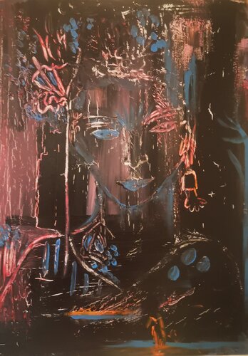 Une nuit avec Frida par Abricodéal ÃŽles, Peinture en vente sur Singulart