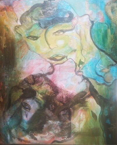 Love in réséda aux pics d'hymalaya . Version occidentale ? par Abricodéal ÃŽles, Peinture en vente sur Singulart