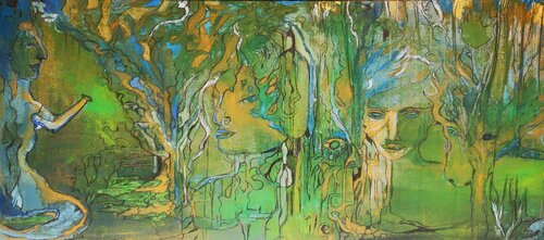 La forêt des cerfs van Abricodéal ÃŽles, Schilderij te koop op Singulart