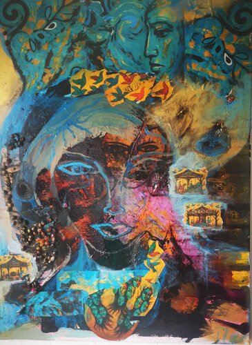 Quand Alice s'empare des carrousels du temps par Abricodéal ÃŽles, Peinture en vente sur Singulart