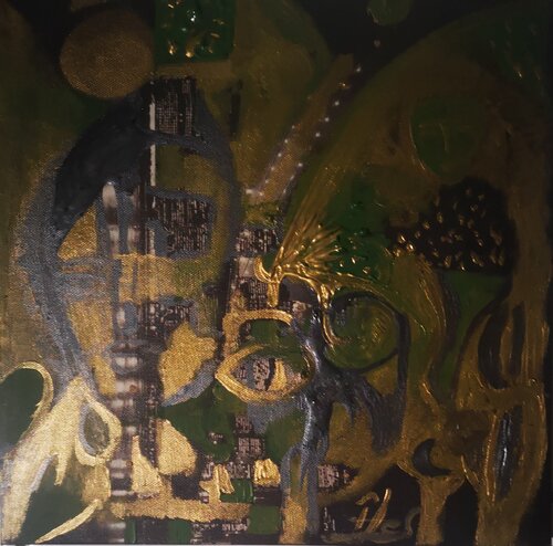 Le guerrier vert de Abricodéal ÃŽles, Pintura a la venta en Singulart