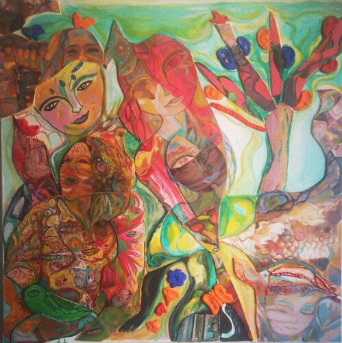 Blood and love :to listen the dreams of women di Abricodéal ÃŽles, Pittura in vendita su Singulart