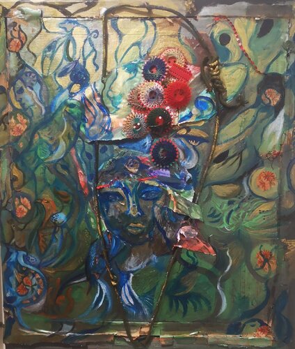 La dame verte van Abricodéal ÃŽles, Schilderij te koop op Singulart