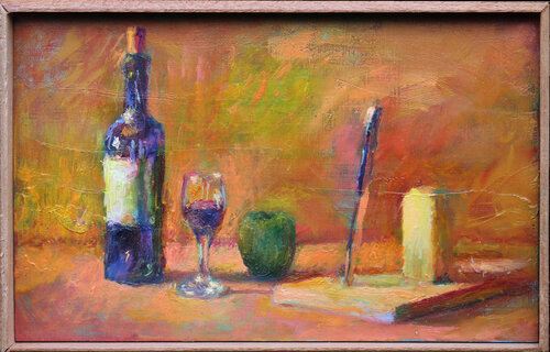 Cheese Wine Apple de Federico Bozas, Pintura a la venta en Singulart
