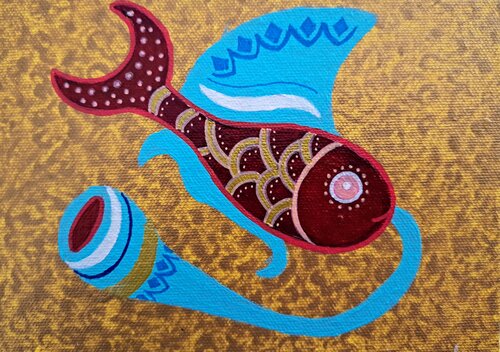 Serenading beneath the surface von Joyeeta Mukherjee, Malerei kaufen auf Singulart