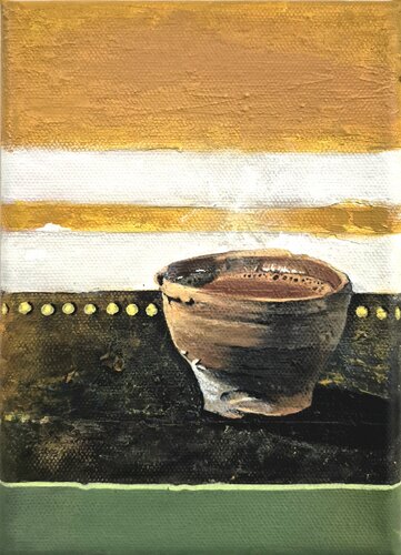 A Ritual of Warmth di Joyeeta Mukherjee, Pittura in vendita su Singulart