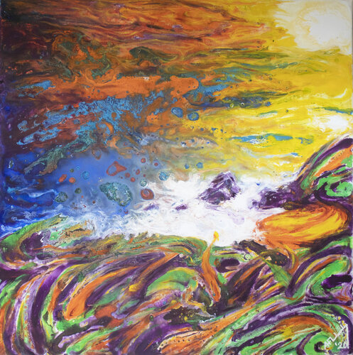 Cliffs and Beaches XV van Adrian Flaherty, Schilderij te koop op Singulart