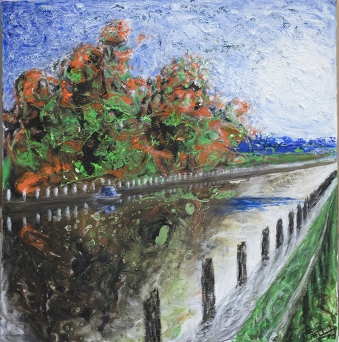 Teddington Lock East van Adrian Flaherty, Schilderij te koop op Singulart
