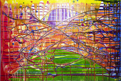 Landscape (with strings attached) van Adrian Flaherty, Schilderij te koop op Singulart