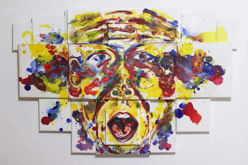 Yell Ow van Adrian Flaherty, Schilderij te koop op Singulart