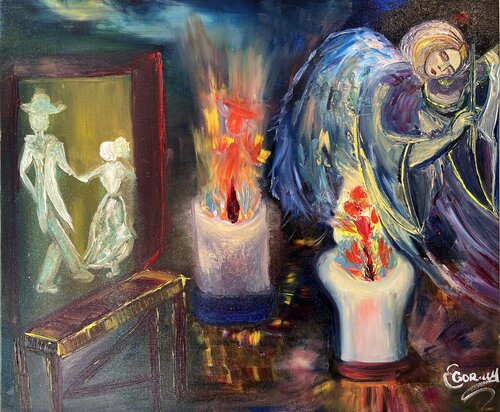 When the Angel Plays the Violin von Elana Gor, Malerei kaufen auf Singulart