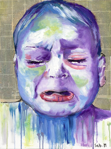 Baby Don't Cry van Sebastien Montel, Schilderij te koop op Singulart