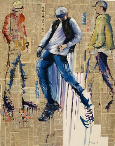 Lonely Urban Dance van Sebastien Montel, Schilderij te koop op Singulart