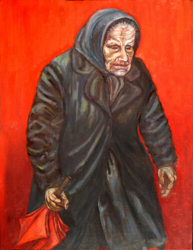 Eldery lady on the first floor di Tenmi Hanagi, Pittura in vendita su Singulart