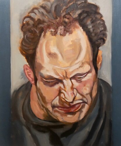 hommage - Lucian Freud di Tenmi Hanagi, Pittura in vendita su Singulart