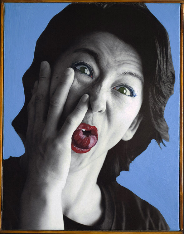 ABSTRACT FACE C-6-paint on photo Tenmi Hanagi