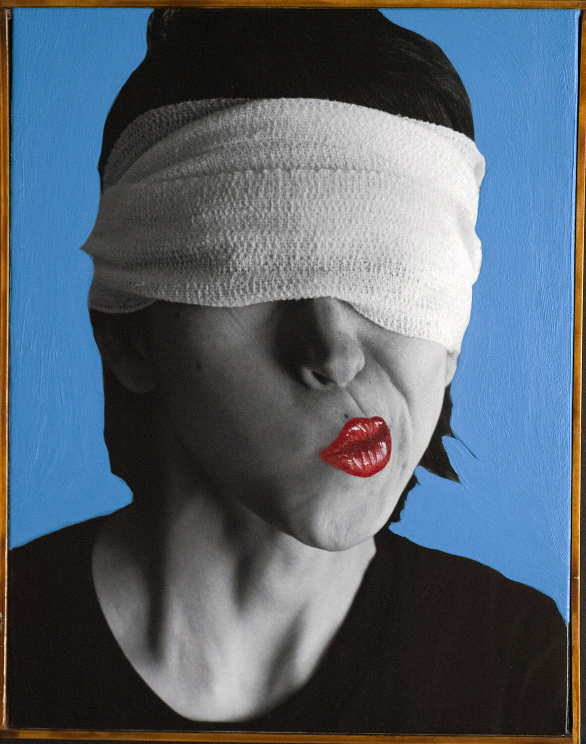 ABSTRACT FACE C-1 -paint on photo Tenmi Hanagi