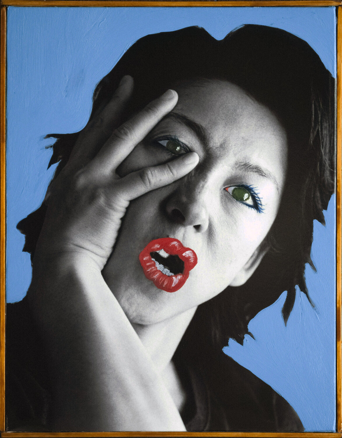 ABSTRACT FACE C-4-paint on photo Tenmi Hanagi