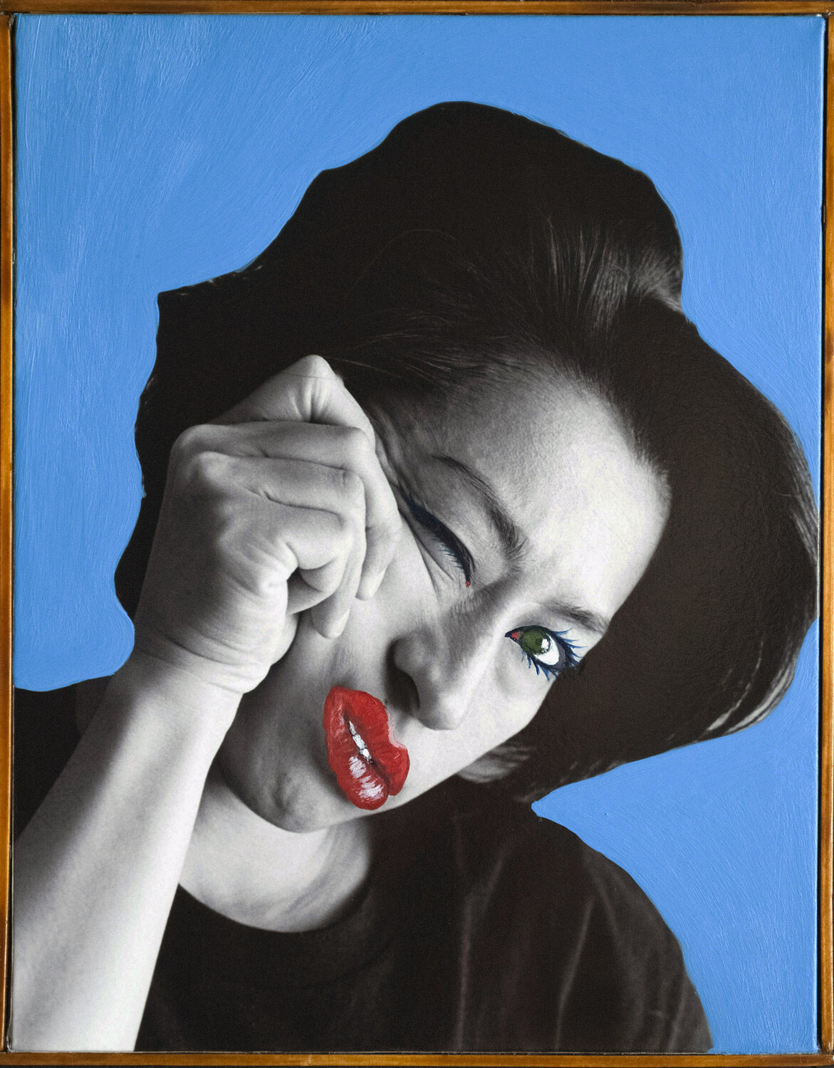 ABSTRACT FACE C-5-paint on photo Tenmi Hanagi