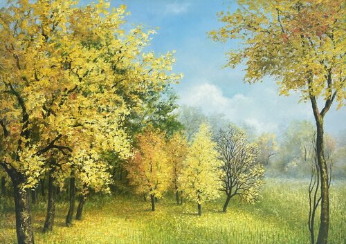 Sunny Autumn von IRENA LUTINSKAITE, Malerei kaufen auf Singulart