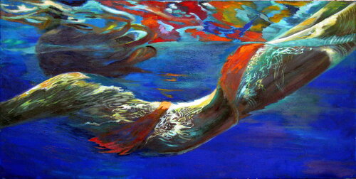 Pool Swimmer di Lina Golan, Pittura in vendita su Singulart