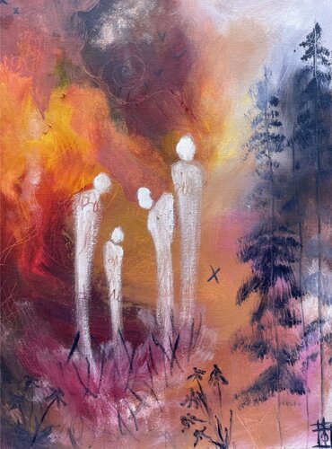 After the fire van Tornike Otiashvili, Schilderij te koop op Singulart