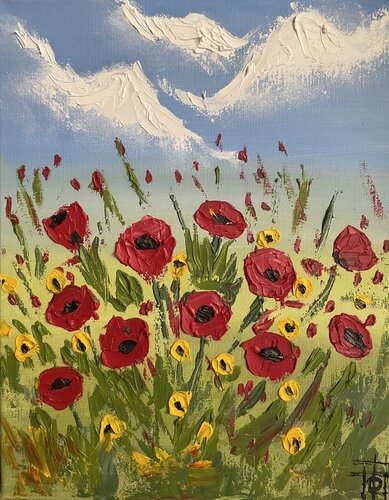 Poppies van Tornike Otiashvili, Schilderij te koop op Singulart