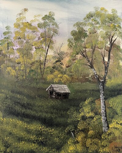 Lost in the meadow van Tornike Otiashvili, Schilderij te koop op Singulart